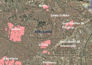 Encaix territorial del Guinardó vers els nuclis antics de Barcelona. Autor Andreu Marfull