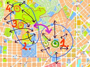 Potencial generador de mobilitat de les actuacions urbanístiques pendents al barri. Autor Andreu Marfull